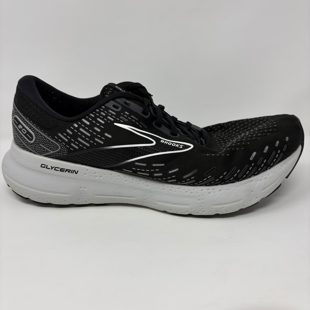 Brooks Glycerin 20 Mens Size 11 Black Grey Athletic Running Shoes (1103821D059)